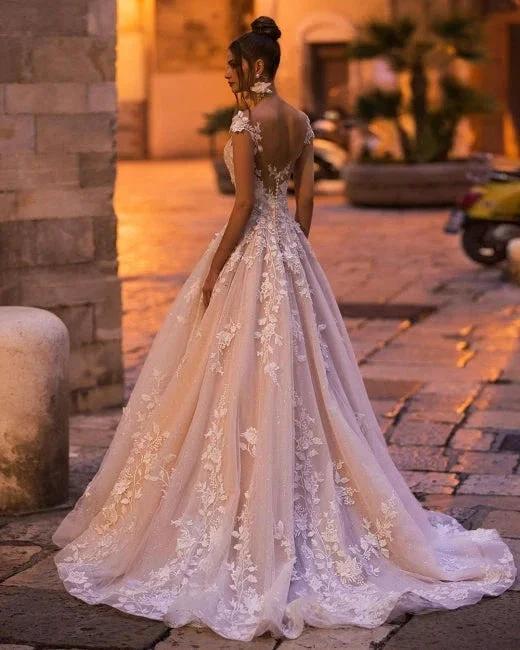 Gorgeous wedding dresses A line | Wedding dresses lace by misshow.com