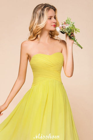 Vestido de dama de honor de gasa con escote en forma de corazón degradado y largo hasta el suelo para fiesta de boda