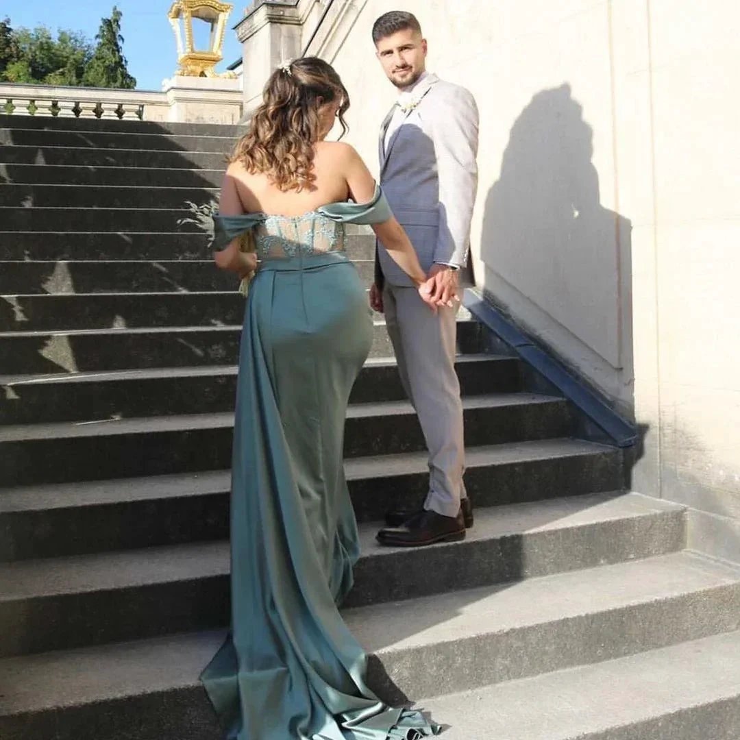 Green evening dresses long | Prom dresses with lace by misshow.com