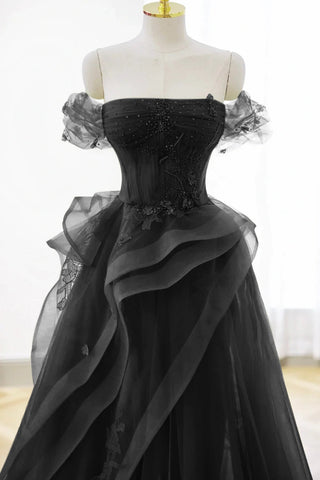 Nellie | Vestido largo de fiesta con encaje de tul verde y corsé, vestido de fiesta formal verde