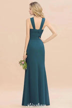Halter A-line Bridesmaid Dresses Floor-Length Dress for Wedding Party by misshow.com