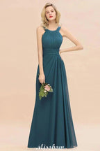 Halter A-line Bridesmaid Dresses Floor-Length Dress for Wedding Party by misshow.com