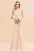 Halter A-line Bridesmaid Dresses Floor-Length Dress for Wedding Party by misshow.com