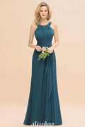 Halter A-line Bridesmaid Dresses Floor-Length Dress for Wedding Party by misshow.com