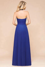 Halter A-line Wedding Party Dress Chiffon Bridesmaid Dress by misshow.com