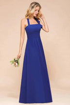 Halter A-line Wedding Party Dress Chiffon Bridesmaid Dress by misshow.com
