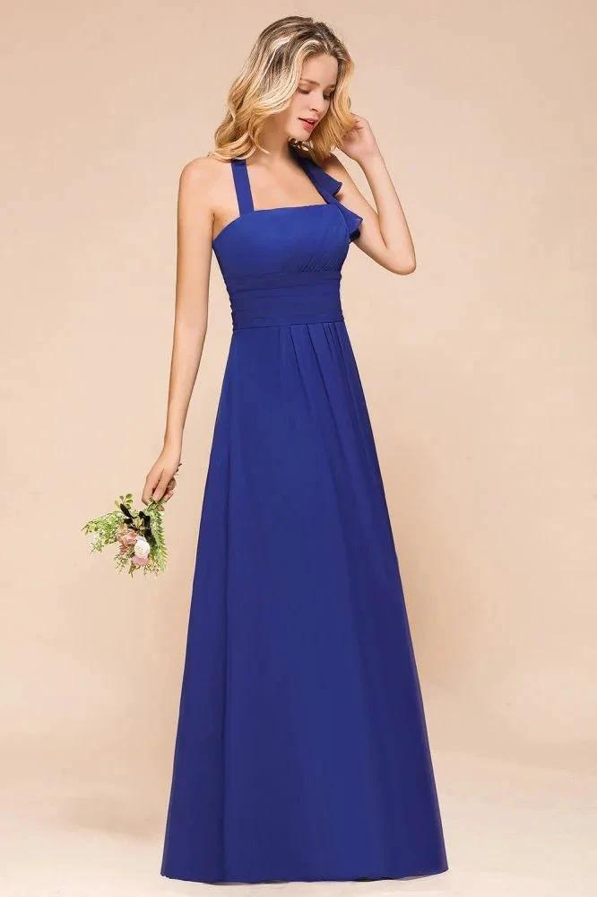 Halter A-line Wedding Party Dress Chiffon Bridesmaid Dress by misshow.com
