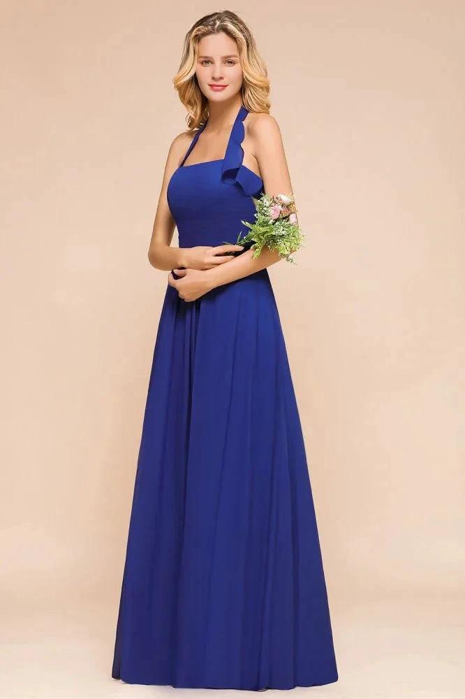 Halter A-line Wedding Party Dress Chiffon Bridesmaid Dress by misshow.com