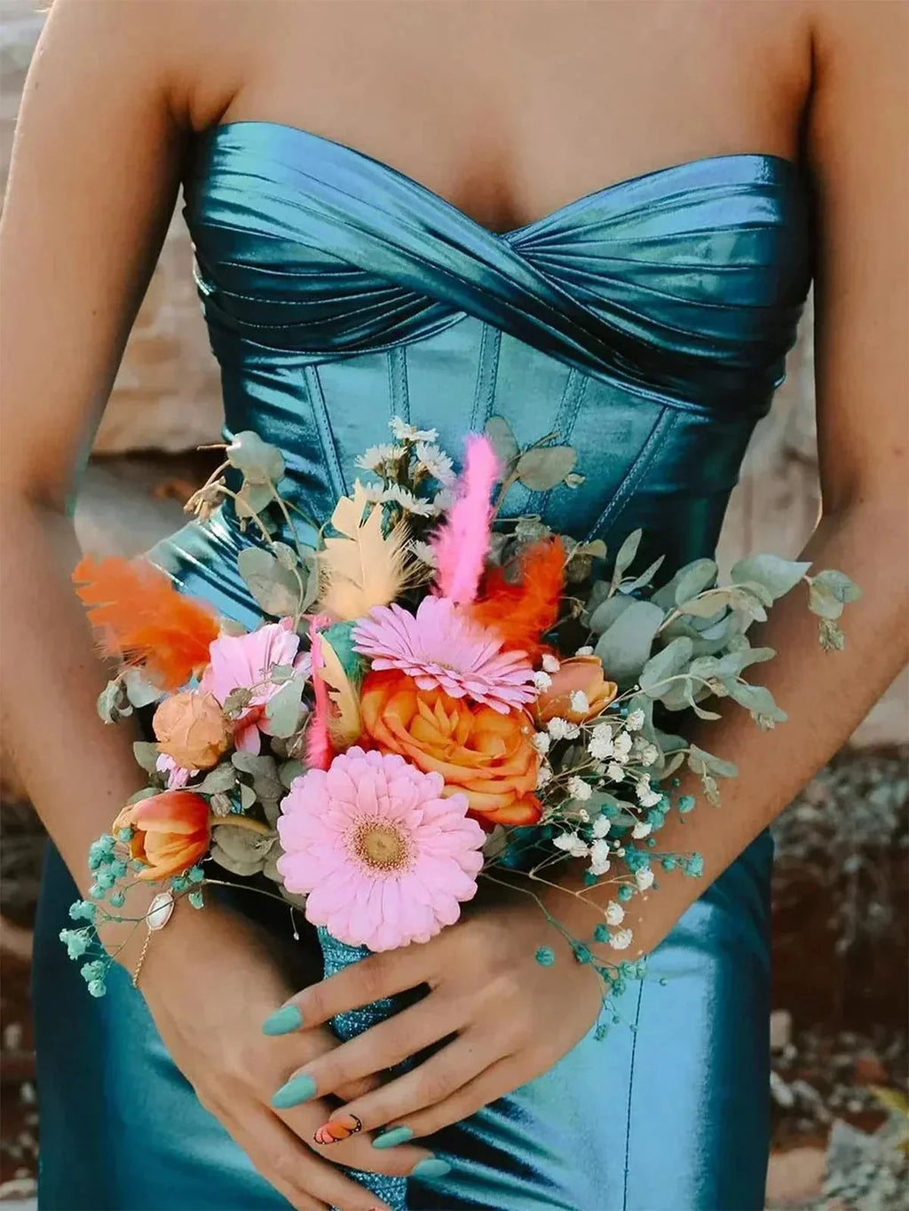 Hedda | Mermaid Sweetheart Strapless Metallic Empire Prom Dress With Side Slit by KissProm