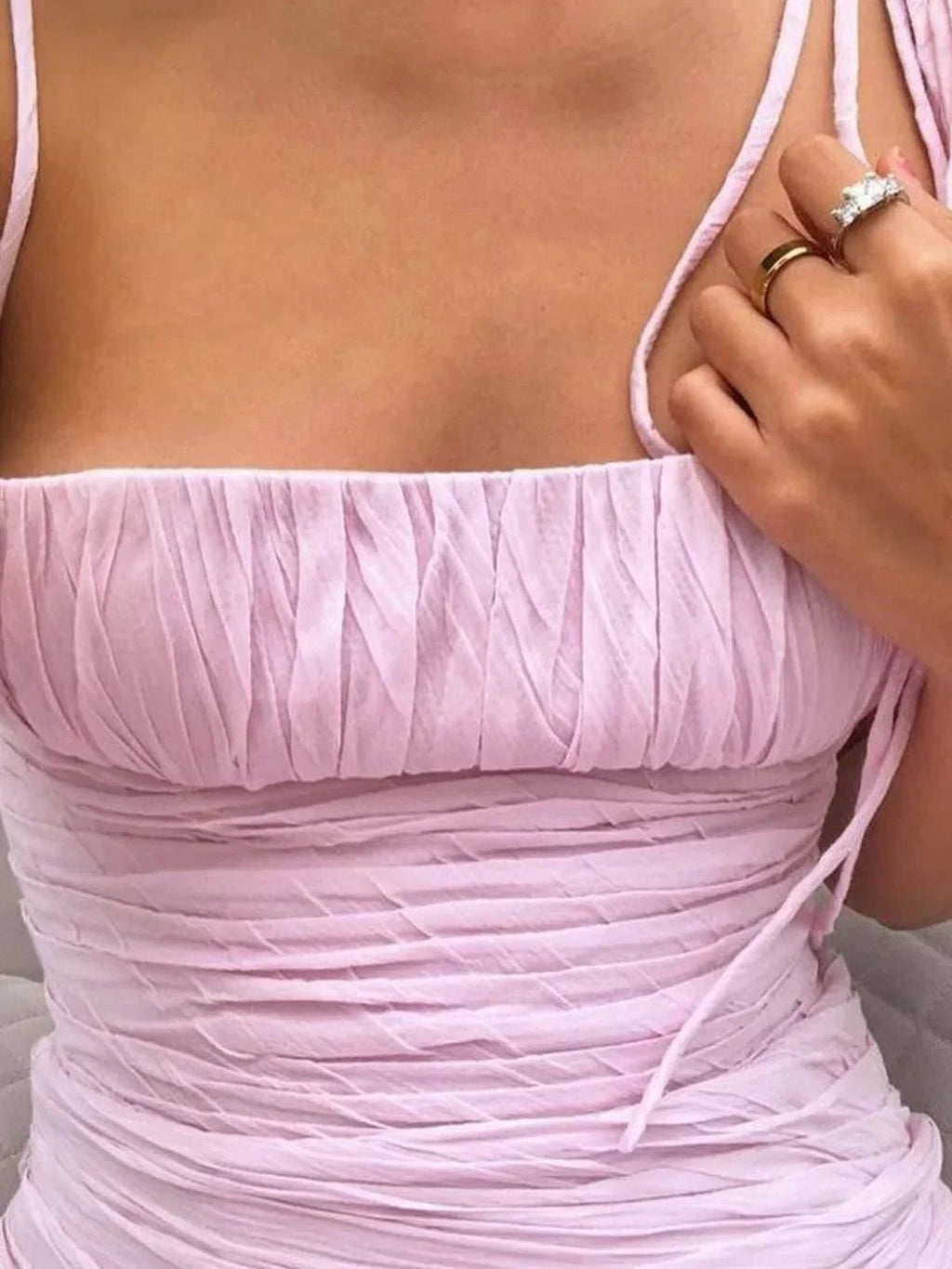 Henry | Mermaid Spaghetti Straps Floor Length Sleeveless Pink Prom Dress by KissProm