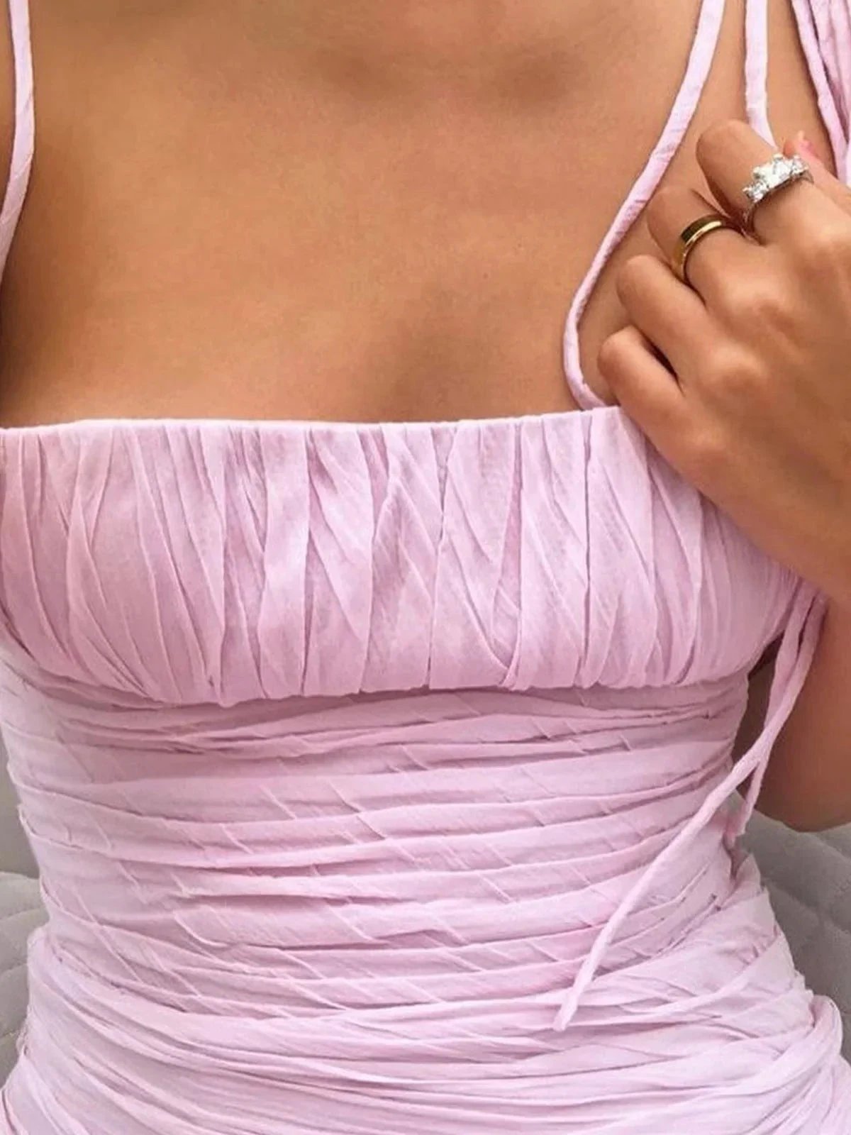 Henry | Mermaid Spaghetti Straps Floor Length Sleeveless Pink Prom Dress by KissProm