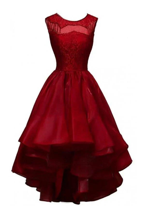 High-low Organza Beading Prom Dresses Evening Gowns Party Dresses PG303 by pgmdress