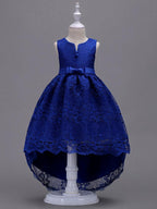High Low Princess Asymmetrical Wedding First Communion Flower Girl Dresses - photo 3