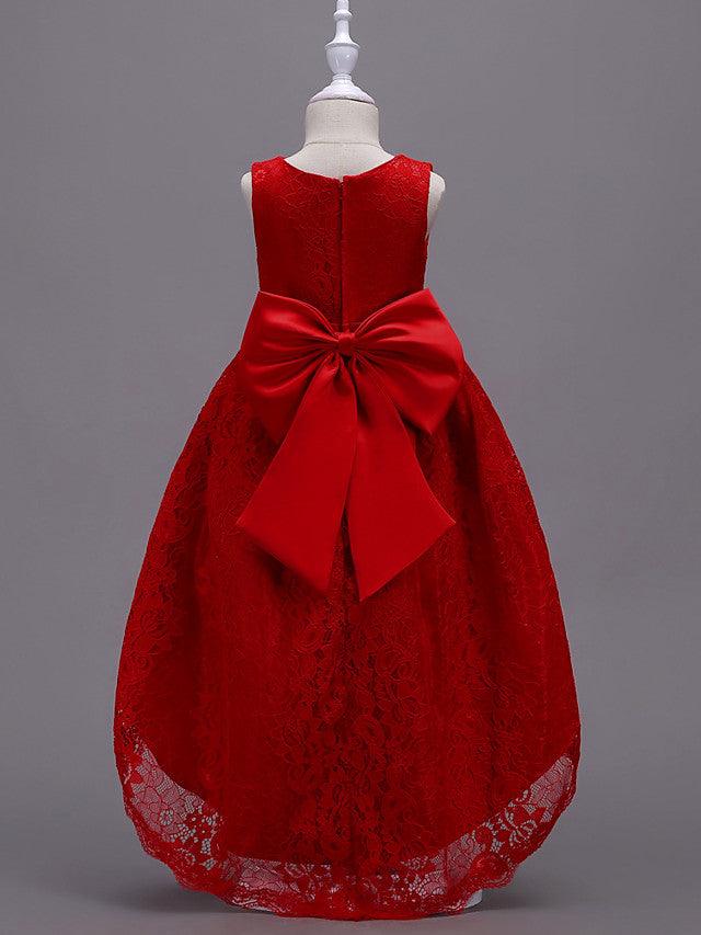 High Low Princess Asymmetrical Wedding First Communion Flower Girl Dresses - photo 6