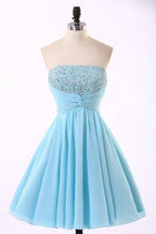 High Quality Chiffon Light Blue Homecoming Dresses PG022 by pgmdress