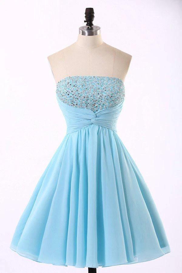 High Quality Chiffon Light Blue Homecoming Dresses PG022 by pgmdress