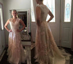 High Quality V-neck Sleeveless Floor-Length Wedding Dress with Lace WD015 by pgmdress
