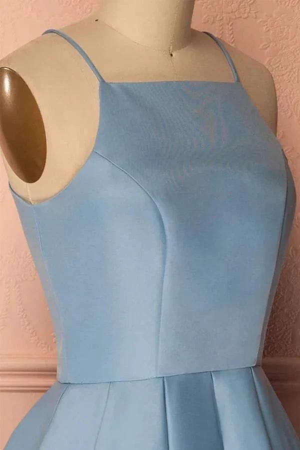Homecoming Dress Blue Halter Sleeveless Short Prom Dress Party Dress PD369 by pgmdress