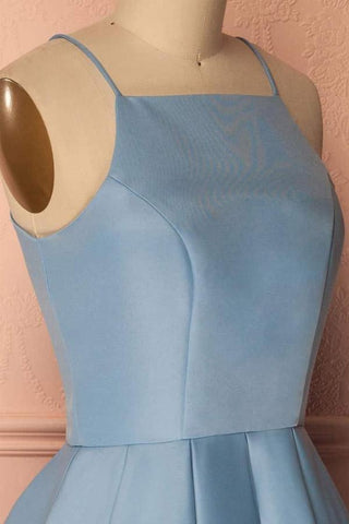 Homecoming Dress Blue Halter Sleeveless Short Prom Dress Party Dress PD369