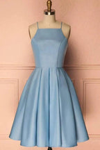 Homecoming Dress Blue Halter Sleeveless Short Prom Dress Party Dress PD369 by pgmdress
