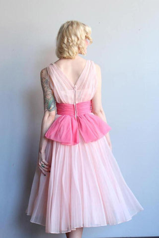 Homecoming Dress Chiffon Vintage Blue Pink Short Prom Dress Party Dress PD353