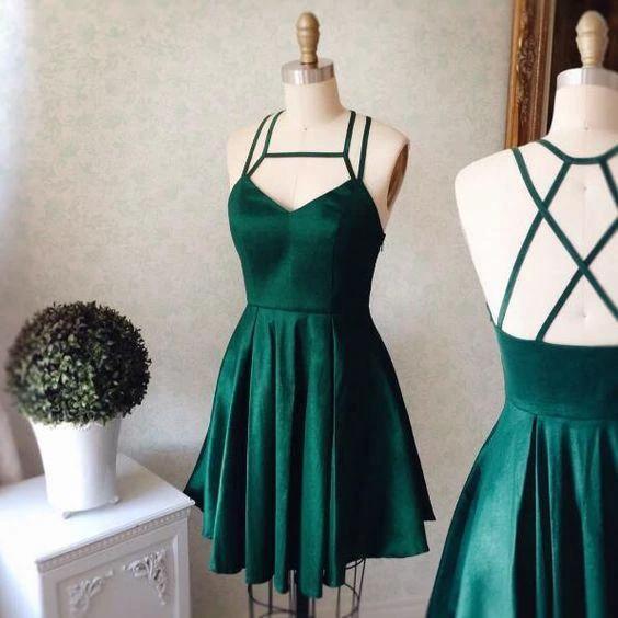 Homecoming Dress Sexy Halter Dark Green Short Prom Dress Party Dress PD402 by pgmdress