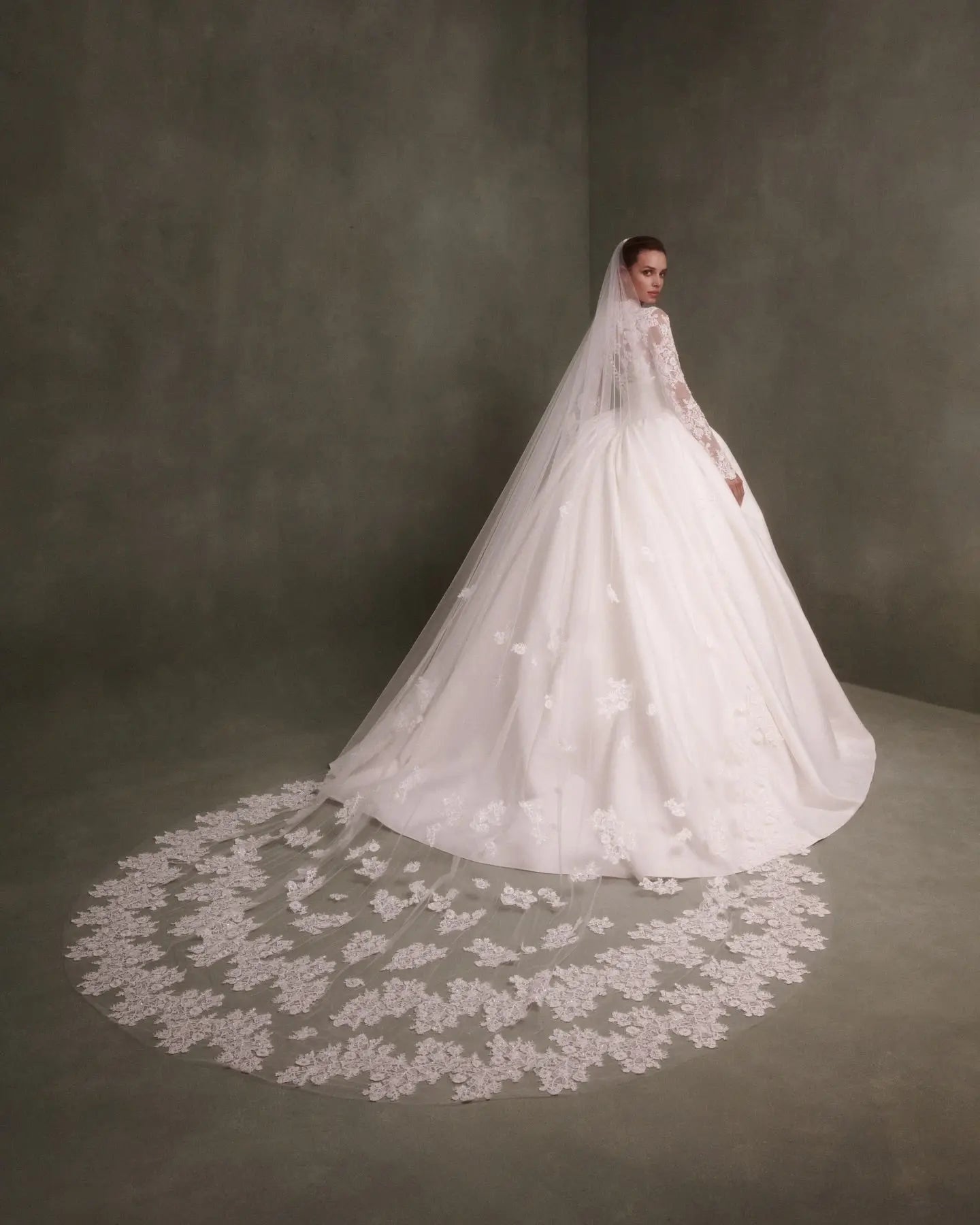 Classic Long Sleeve Lace Ball Gown Wedding Dress SW075