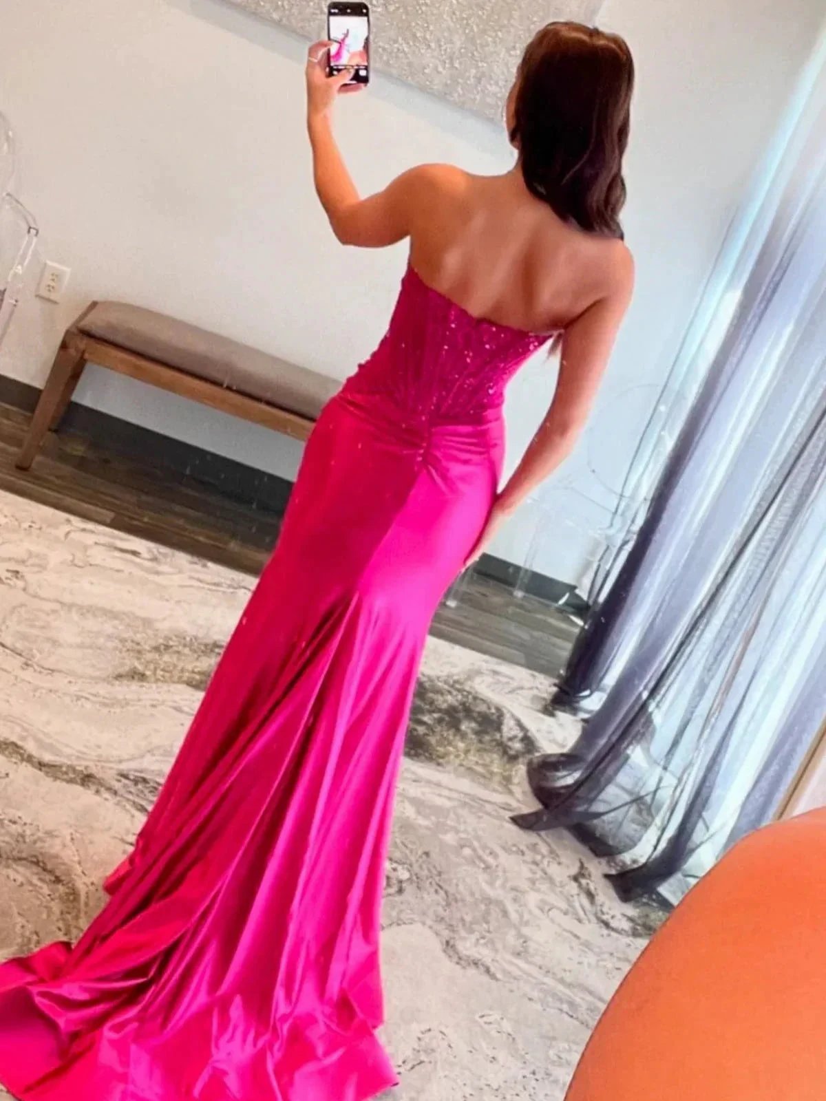 Idra | Emerald Green Beaded Strapless Applique Formal Dress with Slit by KissProm