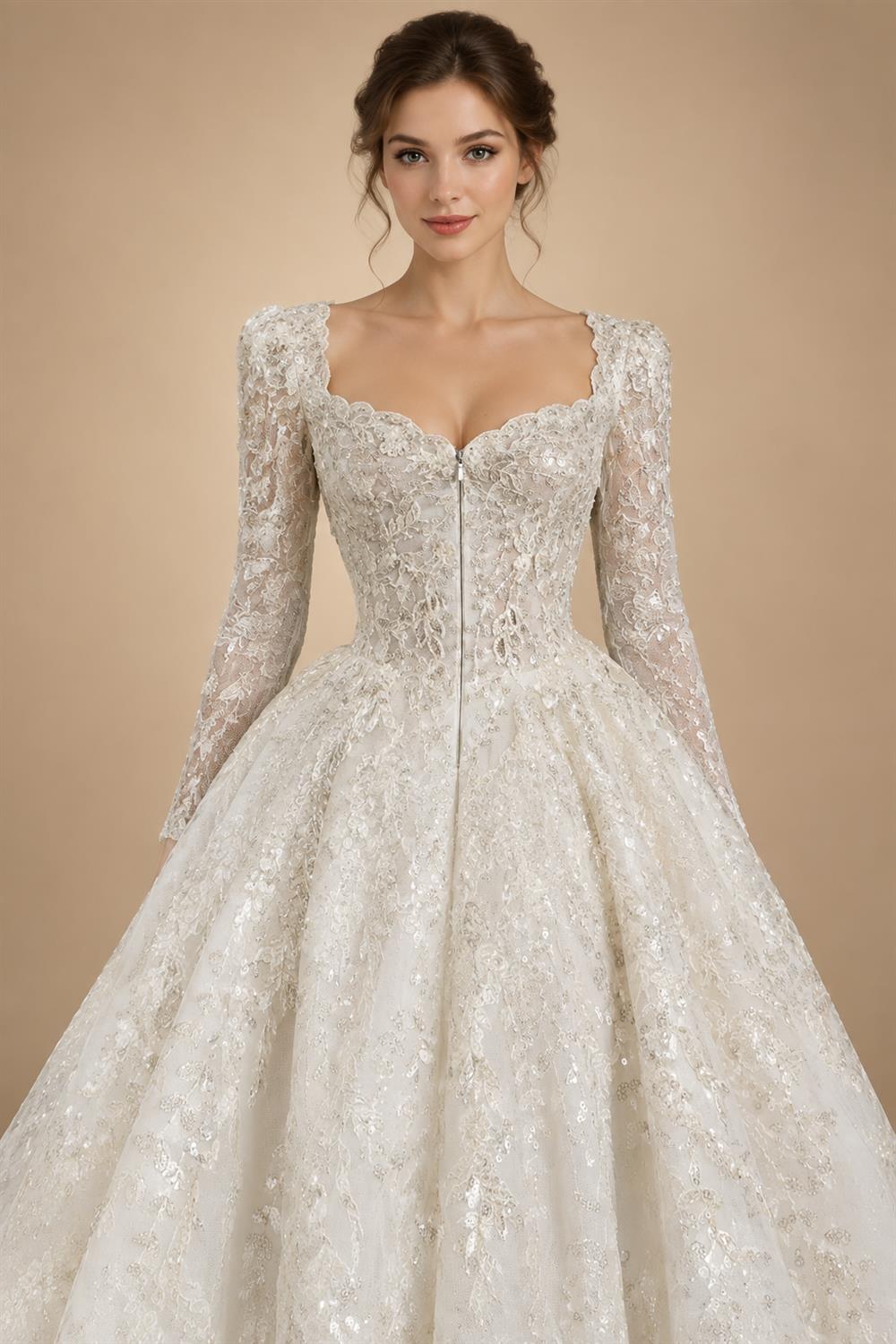 Elegant Off White Off-the-Shoulder Lace Short Wedding Dress ZP048