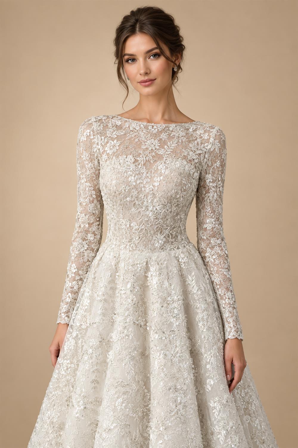 Elegant Off White Off-the-Shoulder Lace Short Wedding Dress ZP048