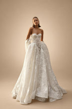 Glamorous Ivory Lace Sweetheart Nec Ball Gown Wedding Dress with Veil ZP120