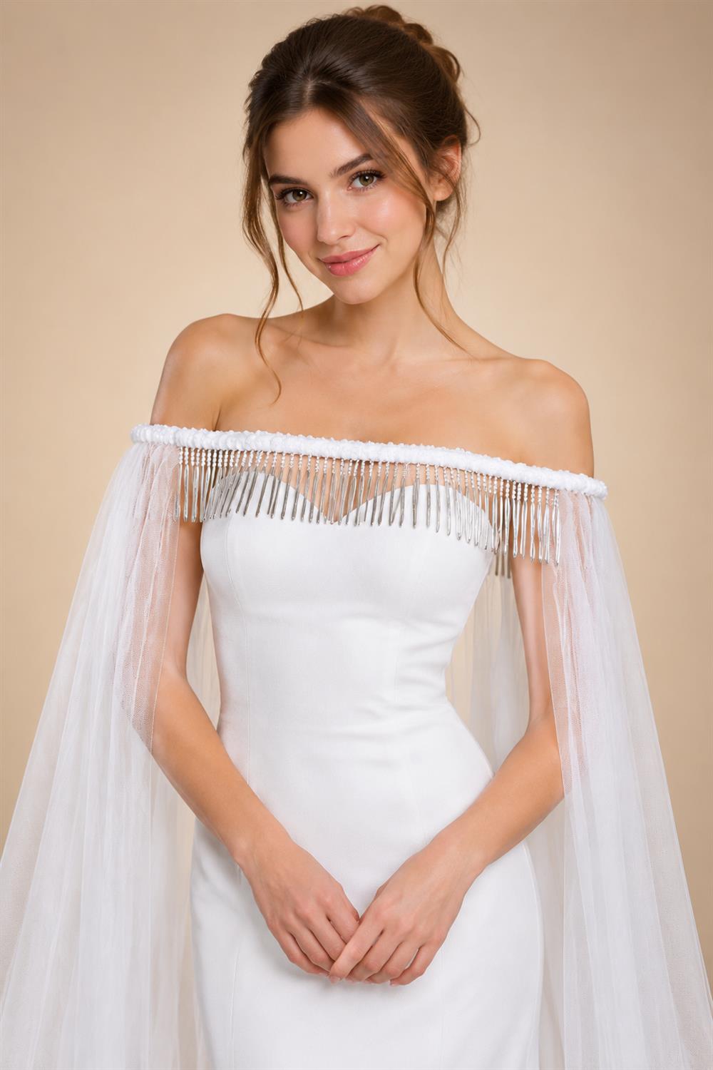 3D Tulle Flower Cathedral Bridal Veil Train Soft Tulle Wedding Veil with Comb White Ivory for Wedding Ceremony Photography G93