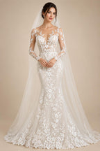 white ivory 3m 4m 5m One Layer Wedding Veil All Lace Appliqued Edge Bridal Veils Cathedral  Wedding Accessorie