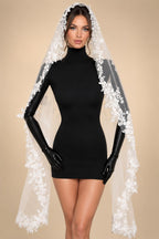 white ivory 3m 4m 5m One Layer Wedding Veil All Lace Appliqued Edge Bridal Veils Cathedral  Wedding Accessorie