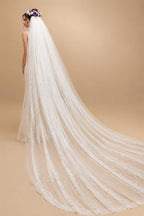 Physical picture Elegant Wedding Veil 3 Meters Long Soft Bridal Veils With Comb White 1 layers Ivory  Color Bride