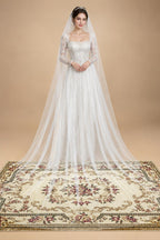 Physical picture Elegant Wedding Veil 3 Meters Long Soft Bridal Veils With Comb White 1 layers Ivory  Color Bride