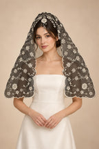 Embroidery Lace Mantilla Women Head Covering Church Catholic Veil