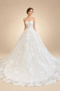 Luxury Champagne Lace Spaghetti Straps Wedding Dress For Bride
