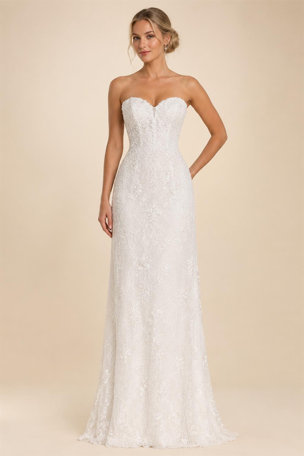 Custom Short V Neck Beaded Wedding Dress Above Knee Bridal Gown