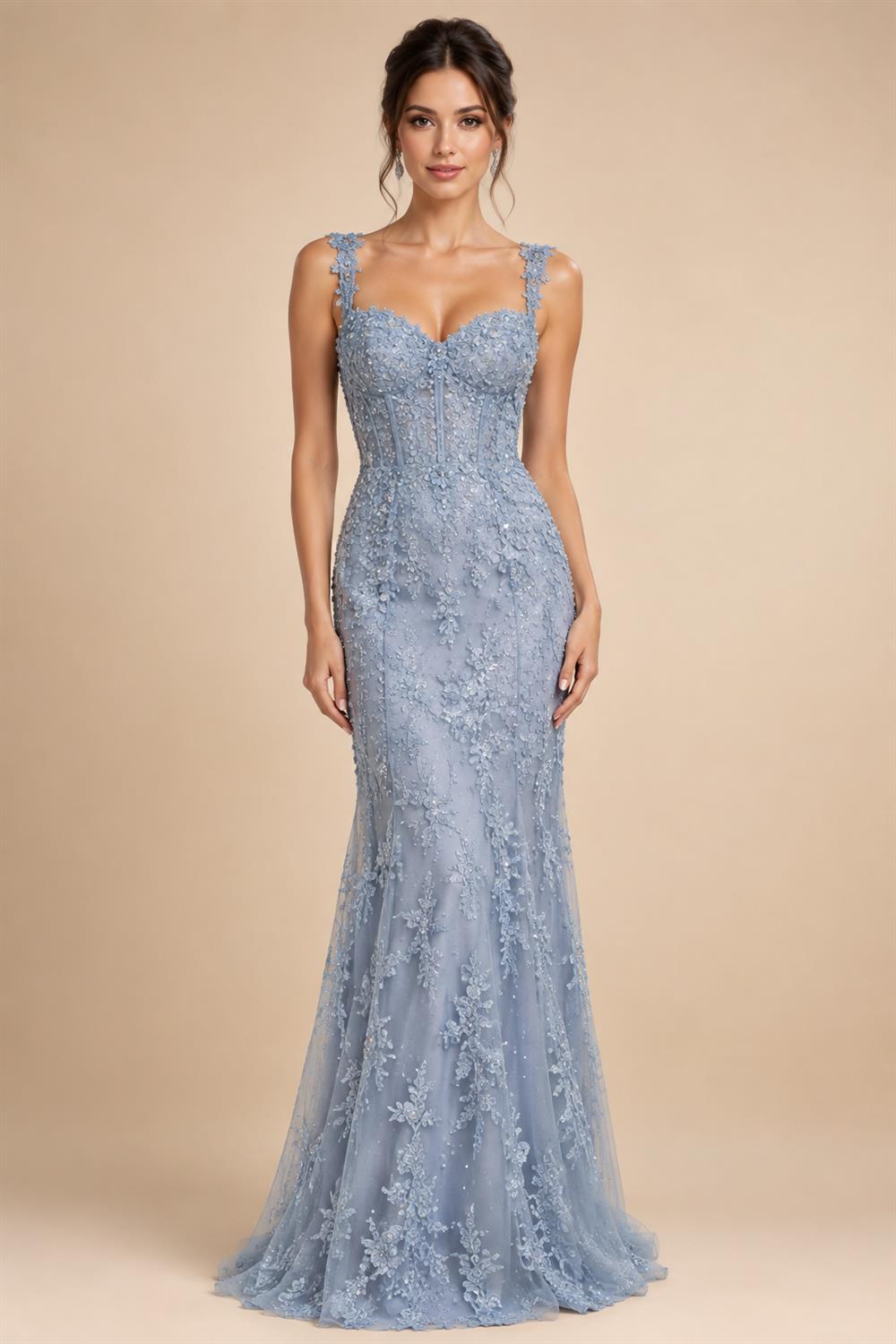 Off White Wedding Dress Lace Appliques V Neck Boho Mermaid Custom Made