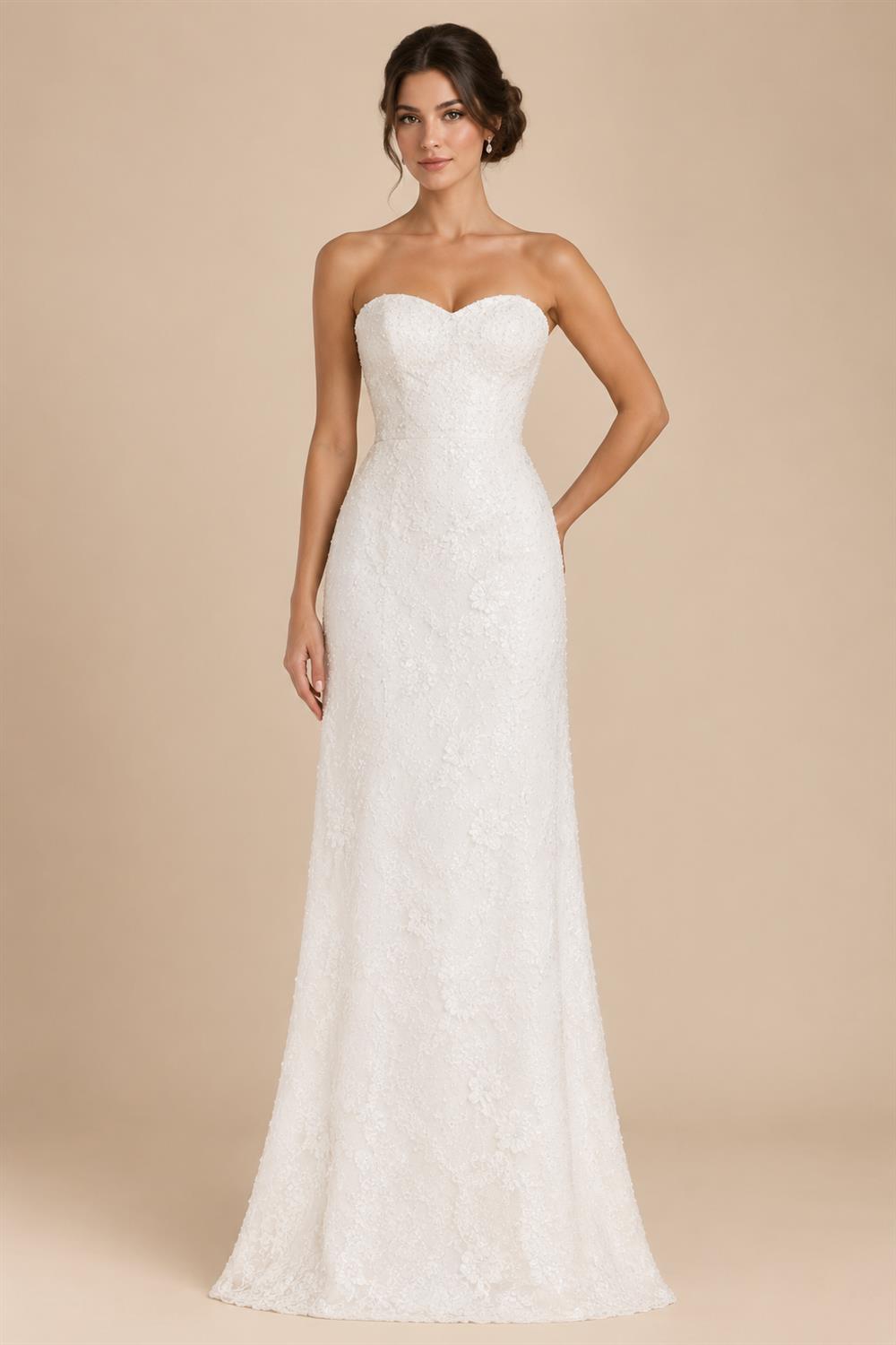 Custom Made Lace Black Ivory V Neck Open Back Wedding Dress