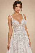 Custom Boho Lace Beach Wedding Dress V Neck Open Back Spaghetti Straps Gown