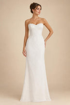 Lace And Chiffon Off Shoulder Cap Sleeve Mermaid Wedding Dress For Bride