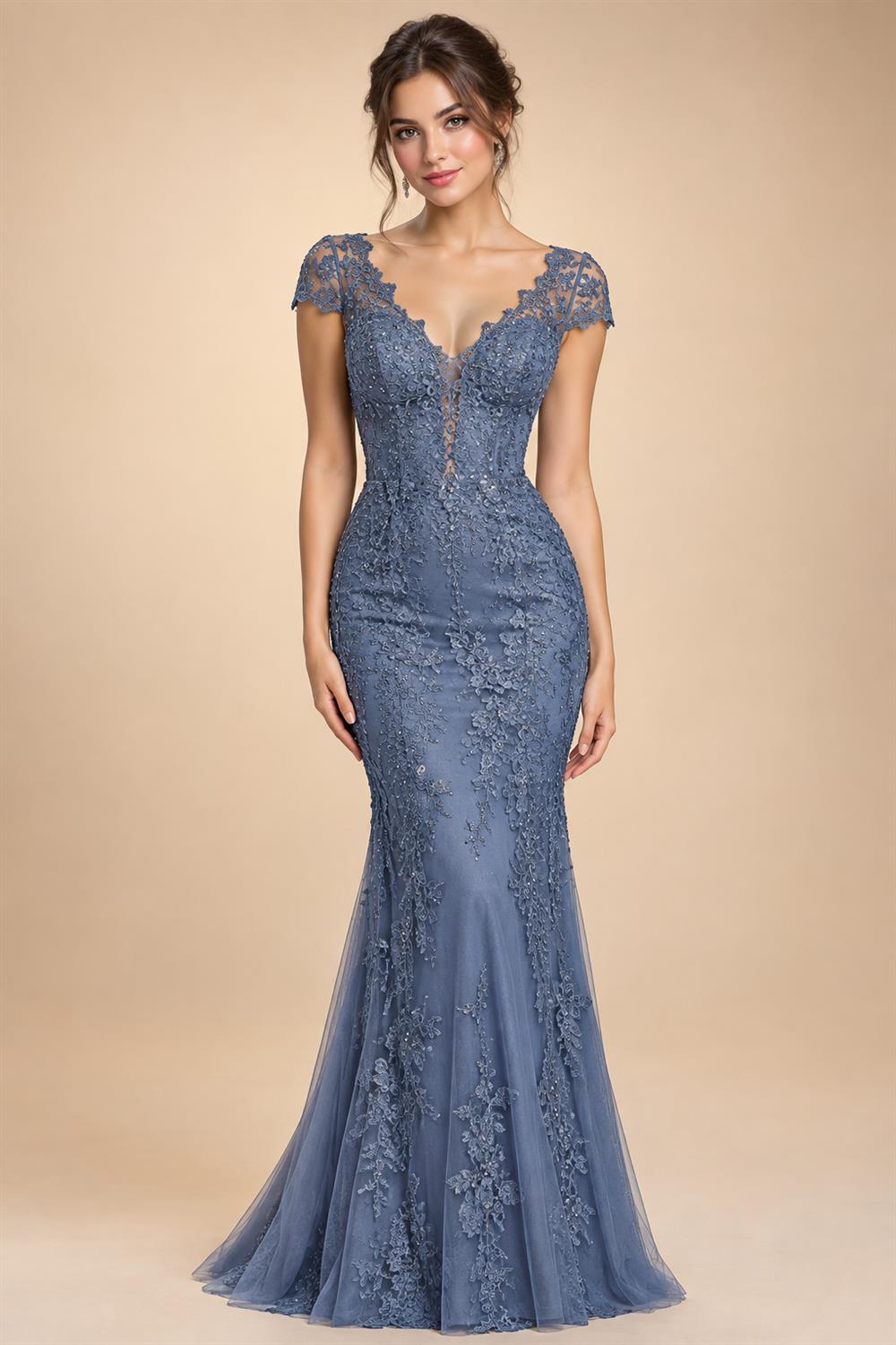 Illusion Lace A Line Chiffon Beach Wedding Dress With Open Back
