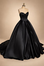 Customized Off Shoulder Crepe Satin A Line Floor Length Wedding Dress