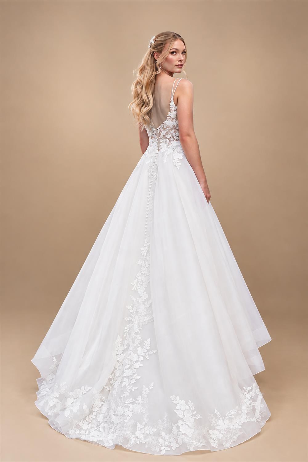 Custom Vintage Wedding Dress Spaghetti Strap V Neck Lace Bridal Gown
