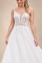Custom Vintage Wedding Dress Spaghetti Strap V Neck Lace Bridal Gown
