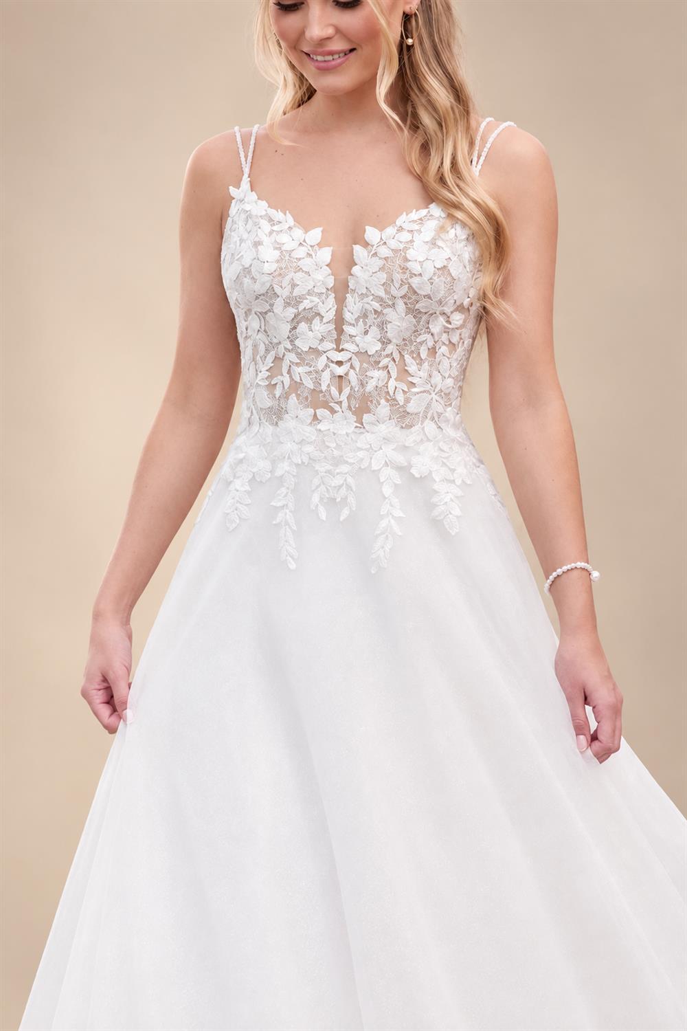 Custom Vintage Wedding Dress Spaghetti Strap V Neck Lace Bridal Gown