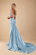 Gorgeous Sparkly Mermaid Strapless Long Beaded Prom Dress with Leg Slit | ZapDress