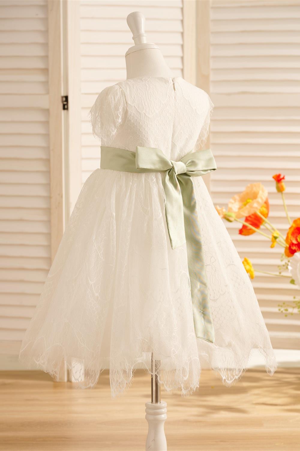 Lace Ivory First Communion Flower Girl Dress